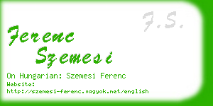 ferenc szemesi business card